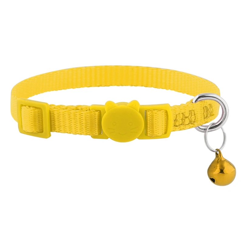 Ultra-Light Nylon Weave Belt Pet  Collar with Se Bule Anti-Hanging Choking Traing Bell Pink Ne Ring for s