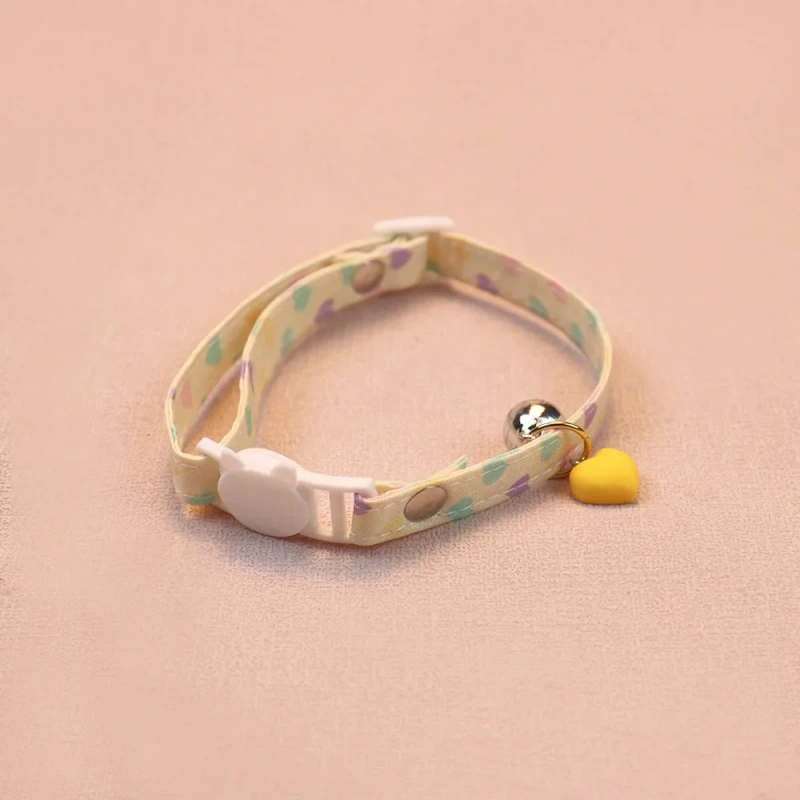 Pet Collar Cute Love Bell Accessories Cat Collar Small and Medium-sized Dog Adjustable Dog Collar