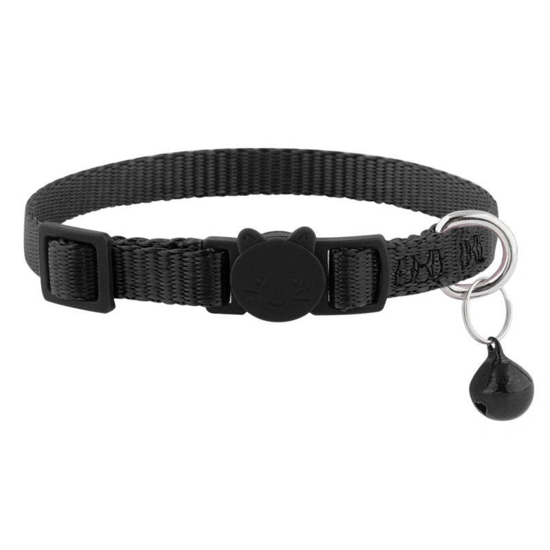 Ultra-Light Nylon Weave Belt Pet  Collar with Se Bule Anti-Hanging Choking Traing Bell Pink Ne Ring for s