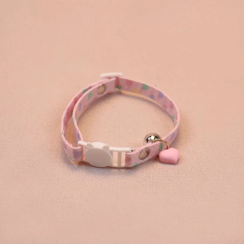 Pet Collar Cute Love Bell Accessories Cat Collar Small and Medium-sized Dog Adjustable Dog Collar