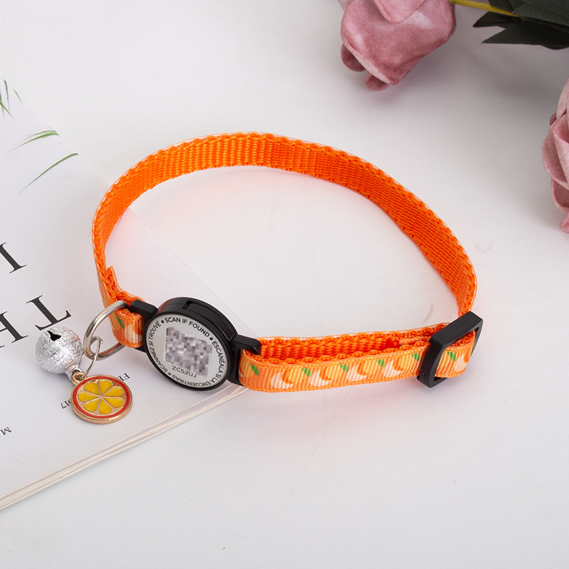 QR Code Pet ID Collar Tag Reflective Dog Collar With Customizable Lost Pet Info
