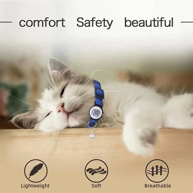 Hot Selling QR Code Pet Collar with Bell ID Tags Simple Scanning Code Registration for Anti-Loss Tracking for Small Dogs Cats