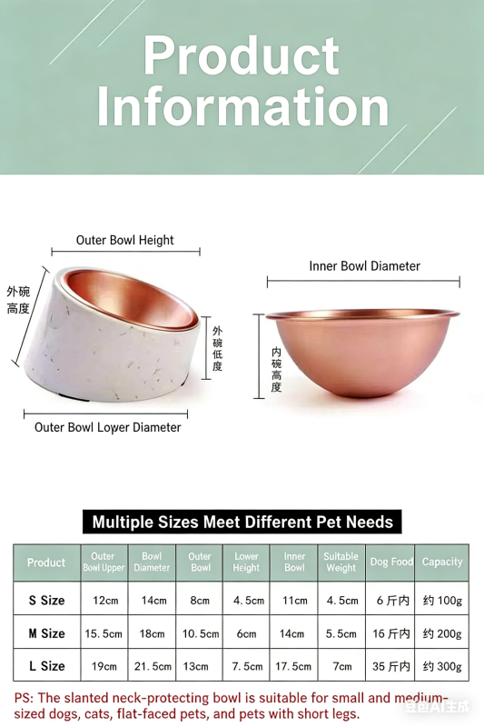 Durable Anti-slip Comfortable Dining Melamine Slanted Pet Round Bowl