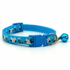 Collar Bell Colorful Cats Pattern Pet Accessories Dog Cat Adjustable Collars For Puppy Kitten DIY Small Animal