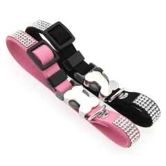 Superfine Rhinestone Dog Collar Alloy Bone Small Pet Collar