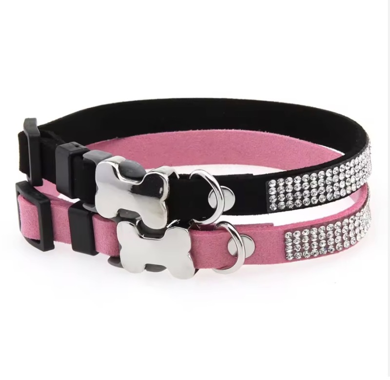 Superfine Rhinestone Alloy Bone Small Pet Collar