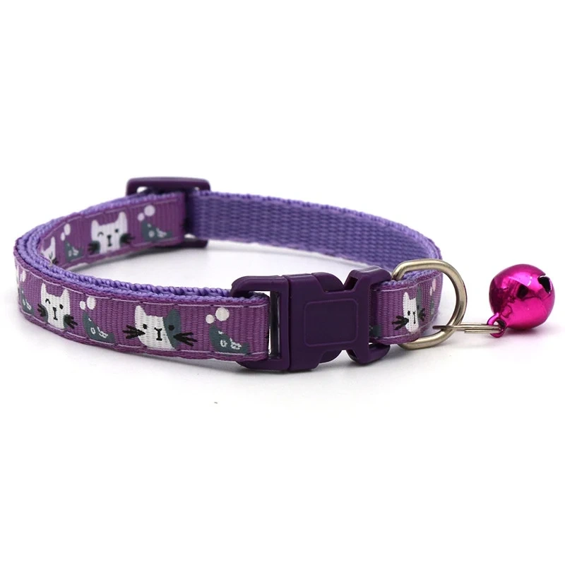Collar Bell Colorful Cats Pattern Pet Accessories Dog Cat Adjustable Collars For Puppy Kitten DIY Small Animal