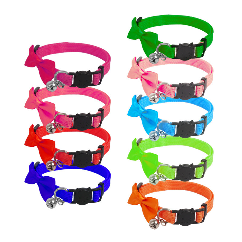 Nylon Safety Breakaway Quick Release Bowtie Cat Kitten Collar With Bell