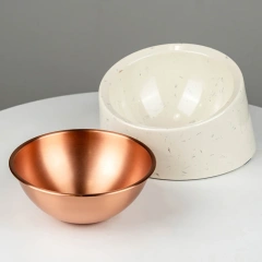 Durable Anti-slip Comfortable Dining Melamine Slanted Pet Round Bowl Pet Feeding Reduces Neck Strain Enhances Digestion Pet Bowl