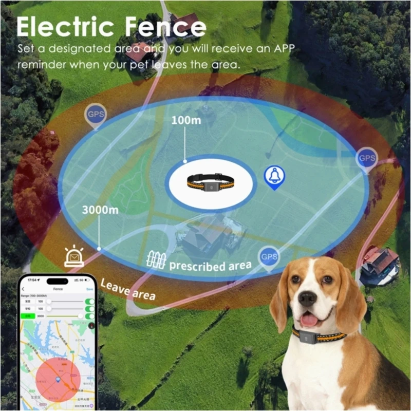 4G Gps Pet Tracker With Live Tracking Safe Zone Alerts Support WIFI Magnetic Charging Historical Track Dog GPS Collar Tracker