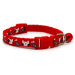 Collar Bell Colorful Cats Pattern Pet Accessories Dog Cat Adjustable Collars For Puppy Kitten DIY Small Animal