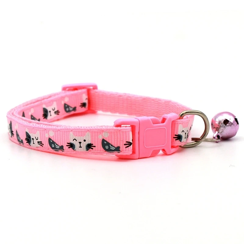 Collar Bell Colorful Cats Pattern Pet Accessories Dog Cat Adjustable Collars For Puppy Kitten DIY Small Animal