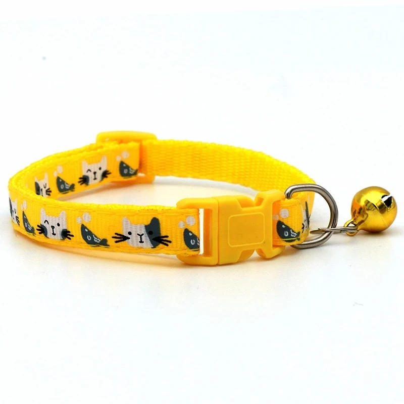 Collar Bell Colorful Cats Pattern Pet Accessories Dog Cat Adjustable Collars For Puppy Kitten DIY Small Animal