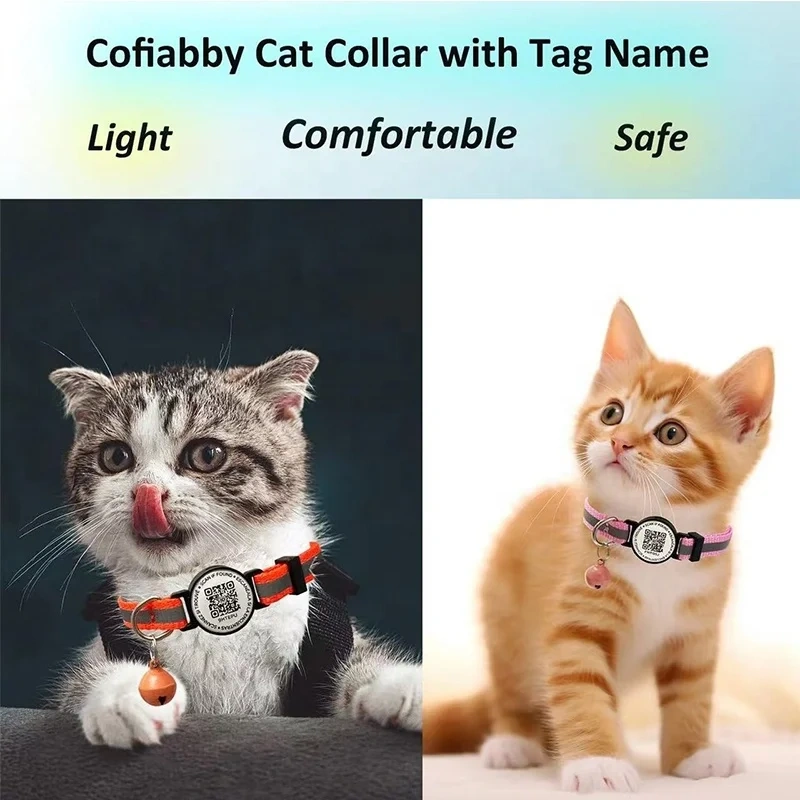 Hot Selling QR Code Pet Collar with Bell ID Tags Simple Scanning Code Registration for Anti-Loss Tracking for Small Dogs Cats