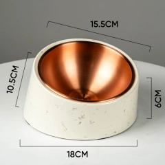 Durable Anti-slip Comfortable Dining Melamine Slanted Pet Round Bowl Pet Feeding Reduces Neck Strain Enhances Digestion Pet Bowl