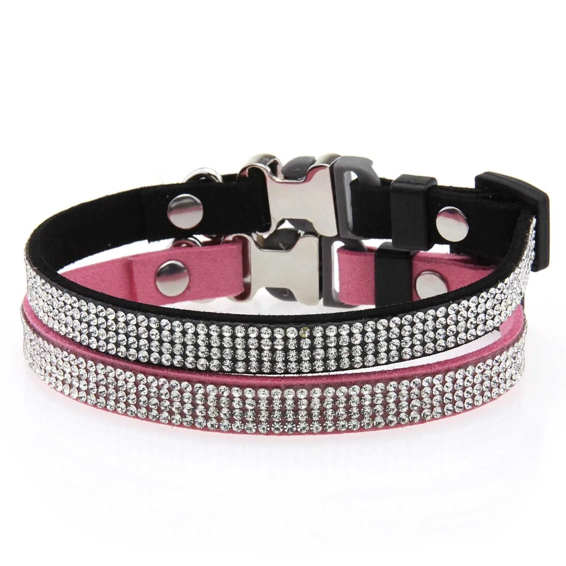 Superfine Rhinestone Dog Collar Alloy Bone Small Pet Collar