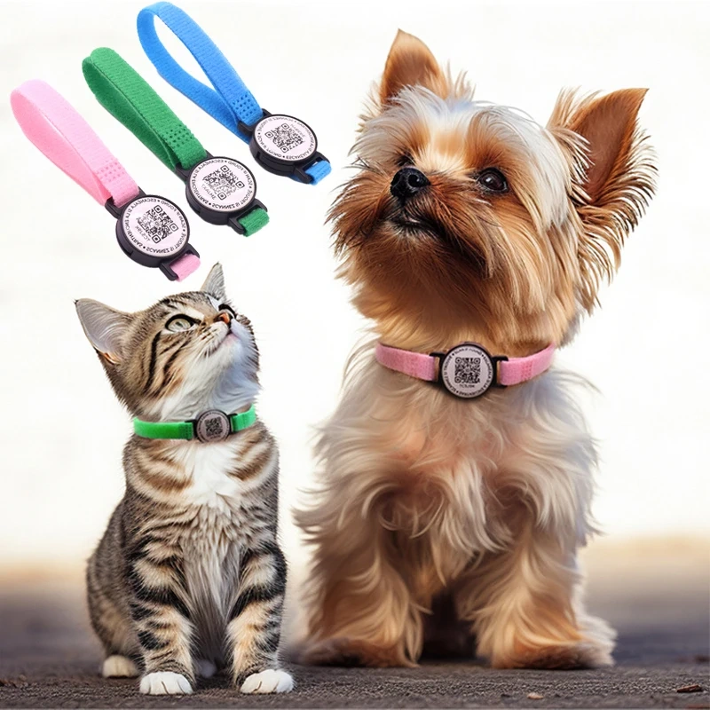 Cat Collar Personalized newborn ID Tag QR code Identity card Breakaway Small Dog Nylon Adjustable for Puppy Kittens Necklace