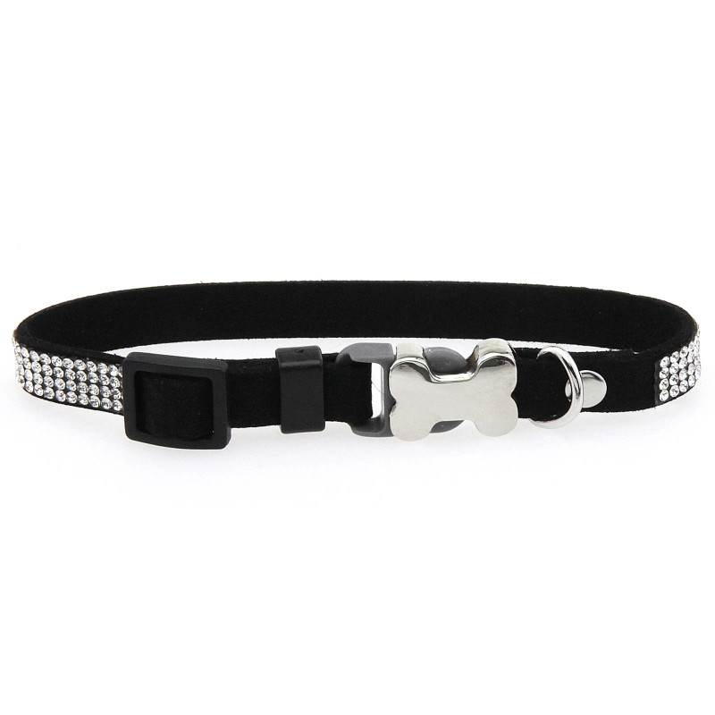 Superfine Rhinestone Alloy Bone Small Pet Collar