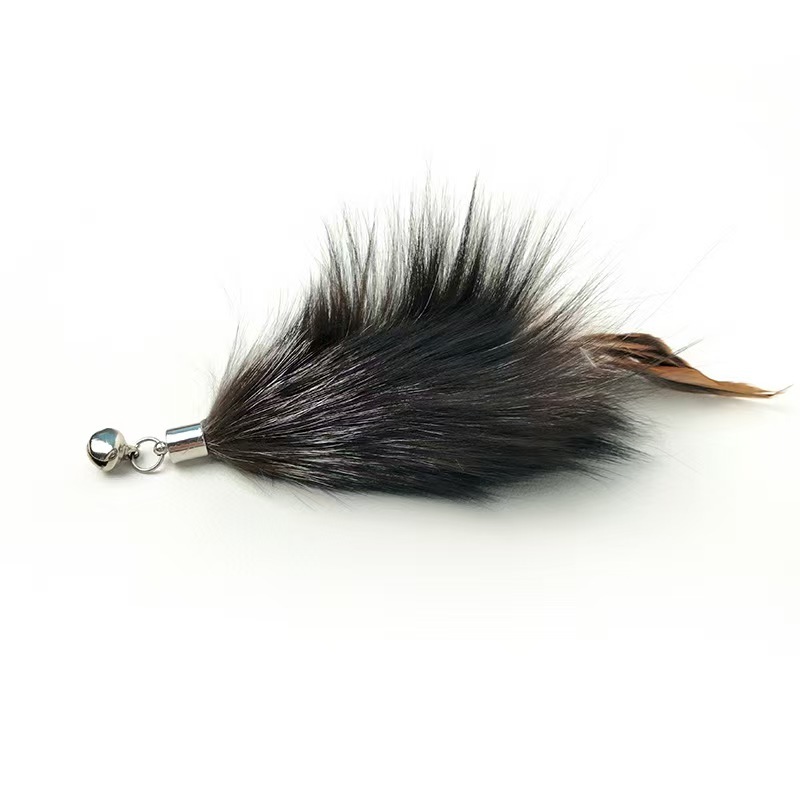 Luxury Feather Teaser Cat Stick Replacement Head Bell Toy