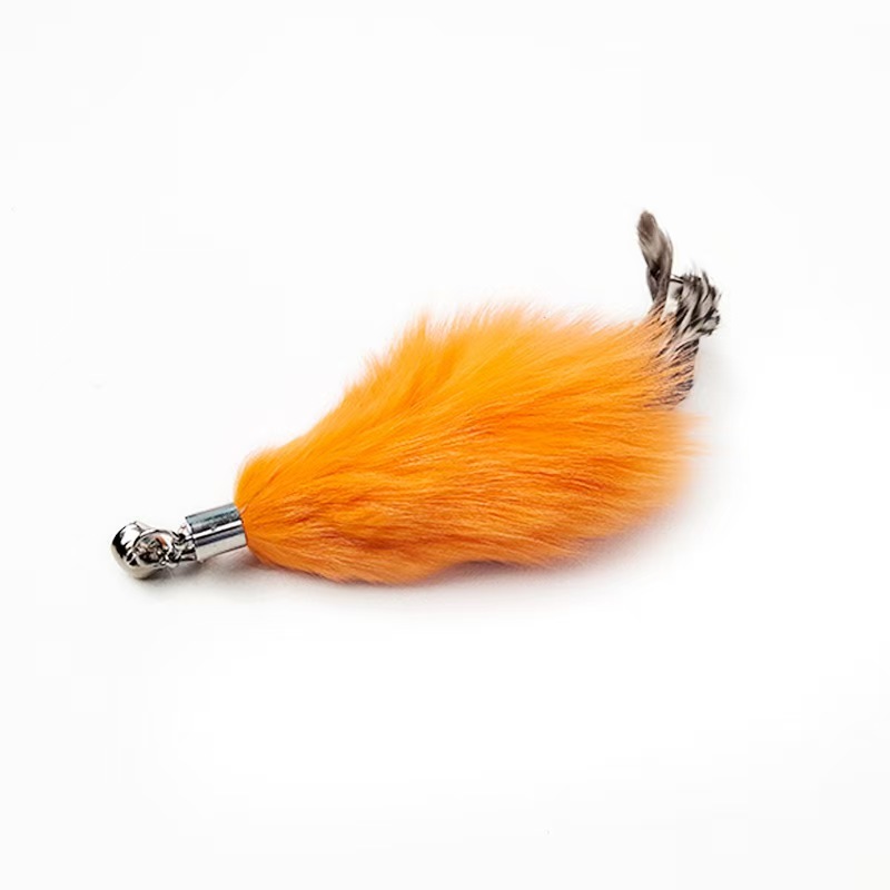 Luxury Feather Teaser Cat Stick Replacement Head Bell Toy