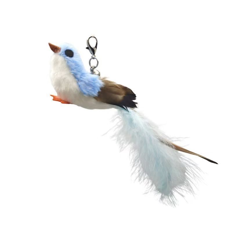 Simulation Bird Cat Toys Funny Interactive Peacock with Bell Cat Stick Toy