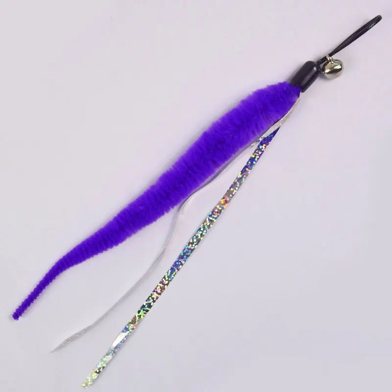 Cat Toy Replacement Head Natural Plush Various Colors Cat Worm Toy Refills