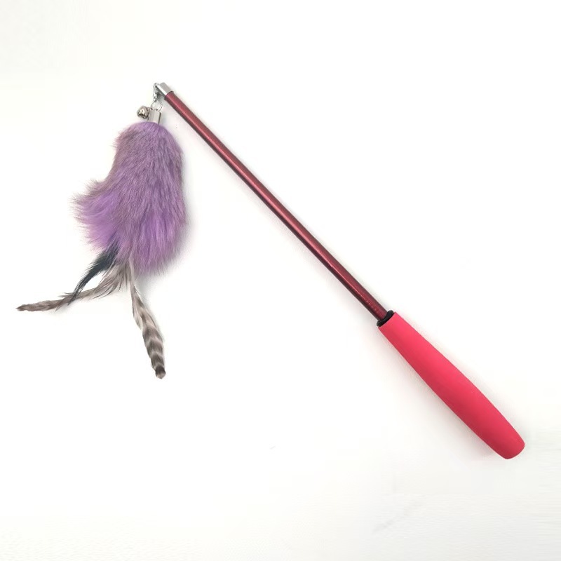Luxury Feather Teaser Cat Stick Replacement Head Bell Toy