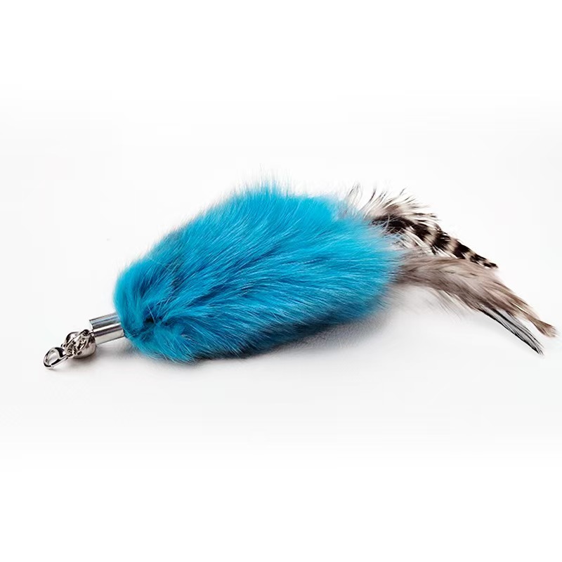 Luxury Feather Teaser Cat Stick Replacement Head Bell Toy