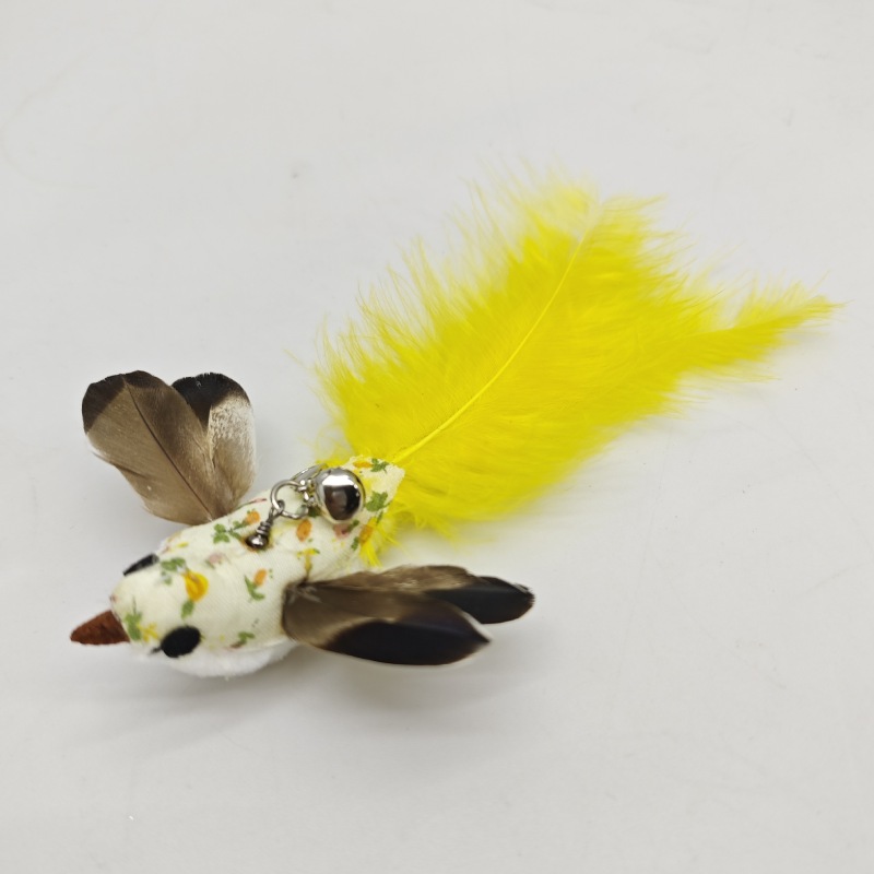 Simulation Bird Cat Toys Funny Interactive Peacock with Bell Cat Stick Toy