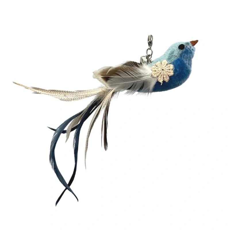 Simulation Bird Cat Toys Funny Interactive Peacock with Bell Cat Stick Toy for Kitten Playing Teaser Wand Toys Pet Cats Supplies