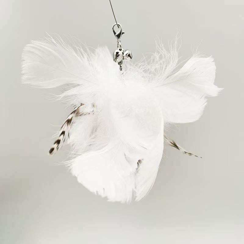 Simulation Bird Cat Toys Funny Interactive Peacock with Bell Cat Stick Toy