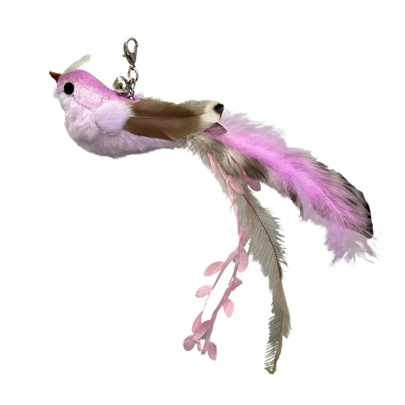 Simulation Bird Cat Toys Funny Interactive Peacock with Bell Cat Stick Toy for Kitten Playing Teaser Wand Toys Pet Cats Supplies