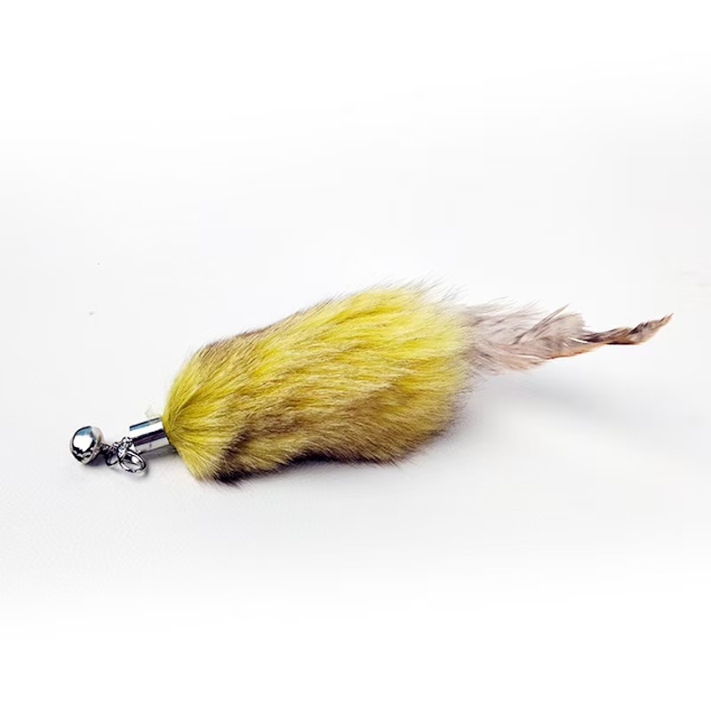 Luxury Feather Teaser Cat Stick Replacement Head Bell Toy