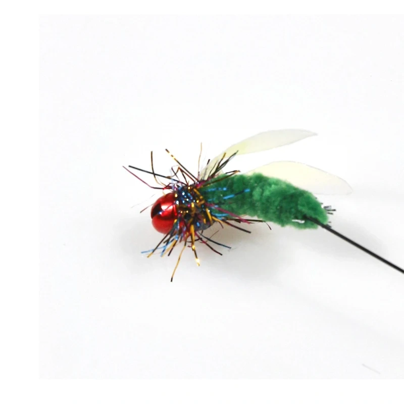 Simulation Fly Insects Cat Toy Replacement Head Little Bug Cat Wand Toy Attachments Interactive Cat Toy Accessories