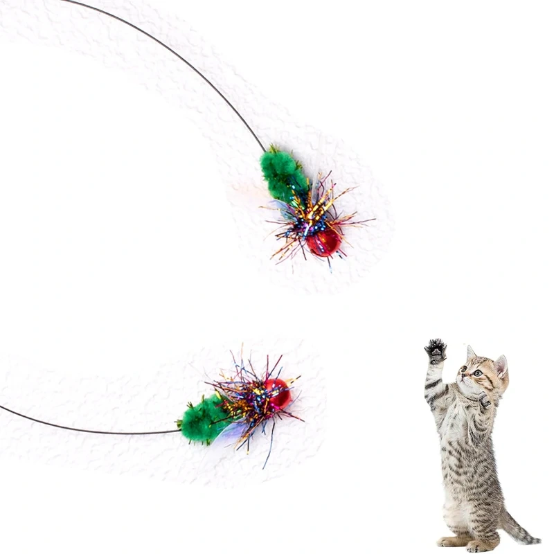 Simulation Fly Insects Cat Toy Replacement Head Little Bug Cat Wand Toy Attachments Interactive Cat Toy Accessories