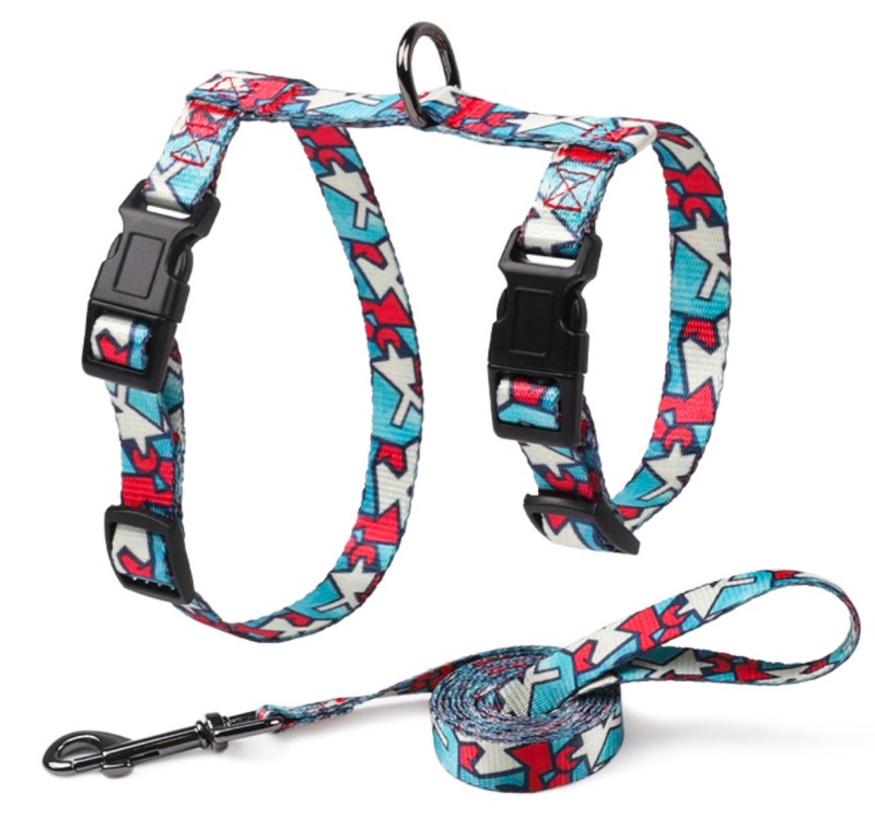 Anti-Tightening I-Shaped Cat Leash Harness Polyester Chest Strap