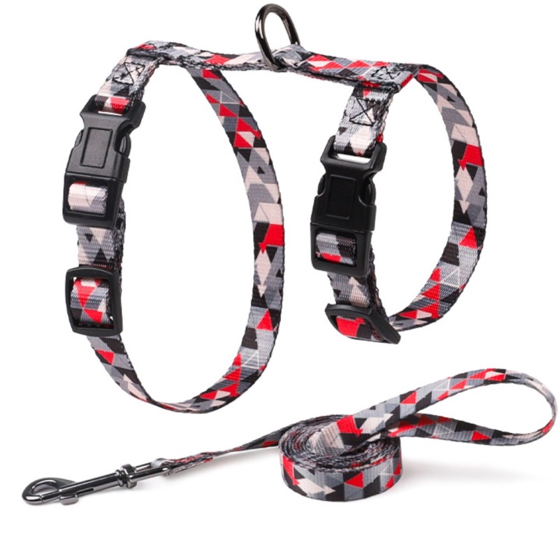 Anti-Tightening I-Shaped Cat Leash Harness Polyester Chest Strap