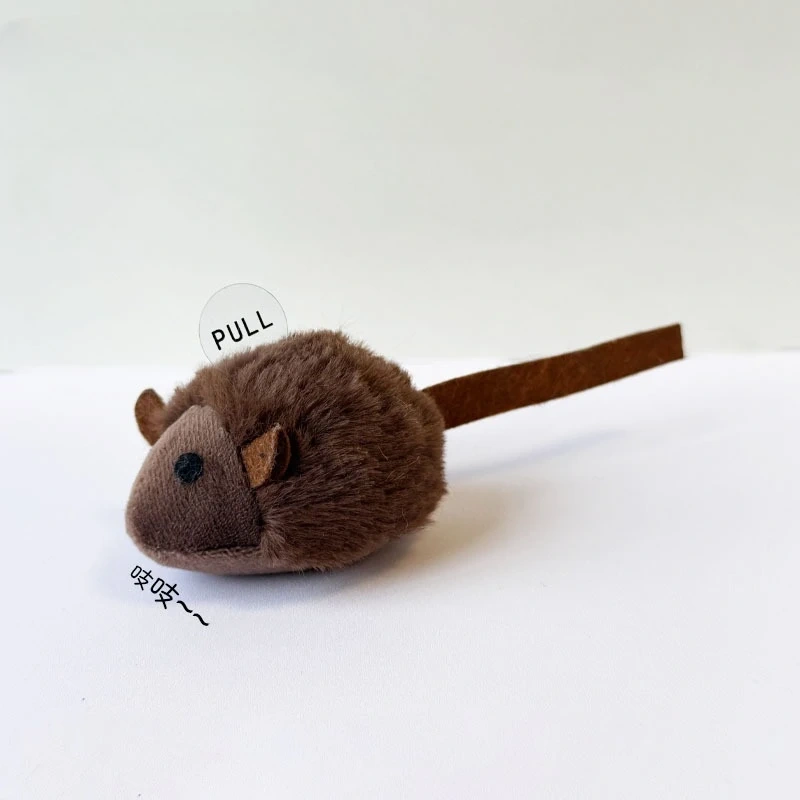 Cat Chew Plush Mouse Toy Interactive Squeaky Imitation Mouse Bite Resistant Kitten Toy Teeth Cleaning Cat Toy Accessories