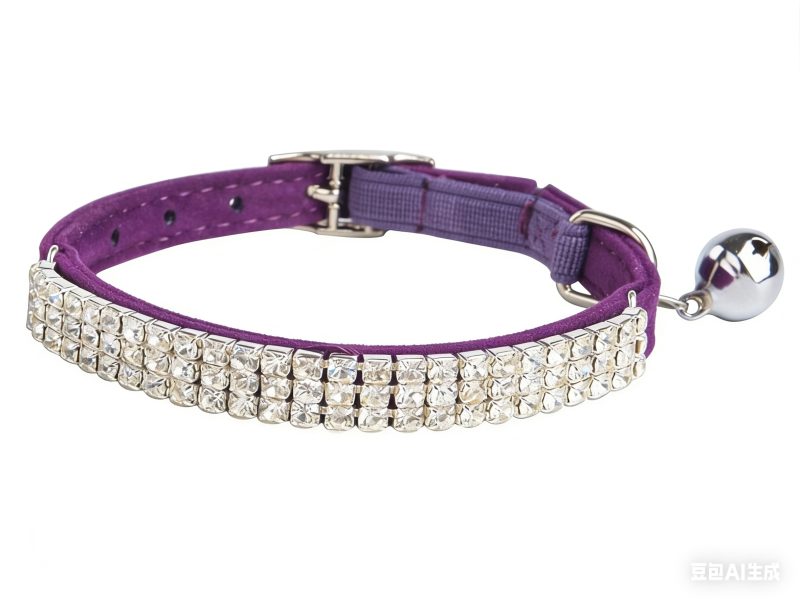 Rhinestone Cat Collar High Quality Pu Leather Puppy Cat Collar with Bell
