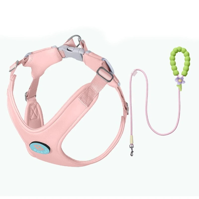 X Shape Dog Harness Light Weight Escape Proof Soft Harness Vest for Small Dogs Cute Adjustable Harness and Leash Set Yorkshire