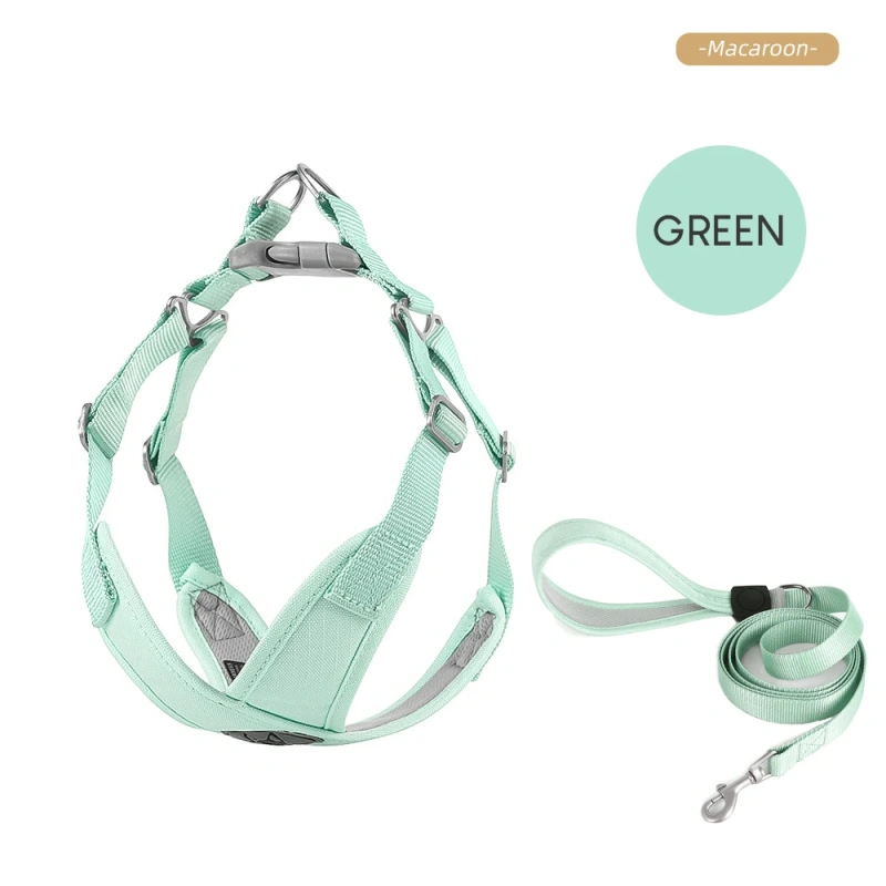 Small Dog Harness X-Shape Summer Macaron Dog Harness and Leash Set Breathable Choke Free No Pull Puppy Vest Harness for Yorkies