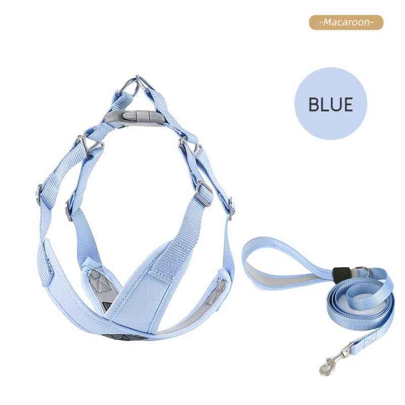 Small Dog Harness X-Shape Summer Macaron Dog Harness and Leash Set Breathable Choke Free No Pull Puppy Vest Harness for Yorkies