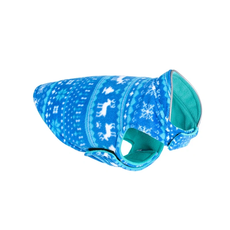 Christmas Pet Jacket Double Layers Winter Warm Fleece Dog Clothes Pet Clothes for Small Medium Dogs French Bulldog Teddy Coats