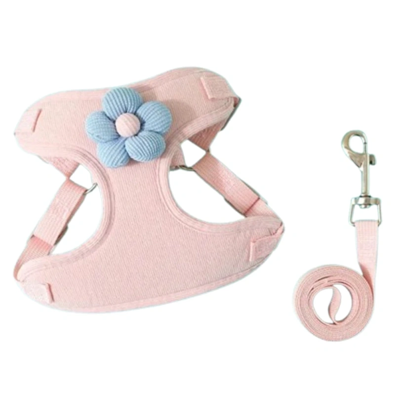 Pet Vest Traction Rope Set Adjustable Removable For Puppy Cats Outdoor Walking Cartoon Accessories Pet Chest And Back Protection