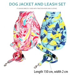2022 New Winter Pet Dog Jacket Vest Harness Waterproof Reflective Dogs Clothing Coat Warm Outfits Pet Clothes Vest with Leash