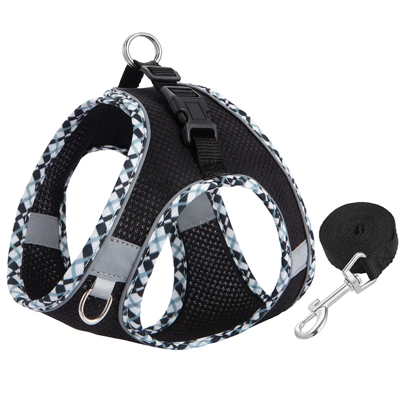 Pet Dog Harness and Leash Set for Small Medium Dogs Outdoor Walking Reflective Cat Vest Harness Chihuahua Yorkie Pet Supplies