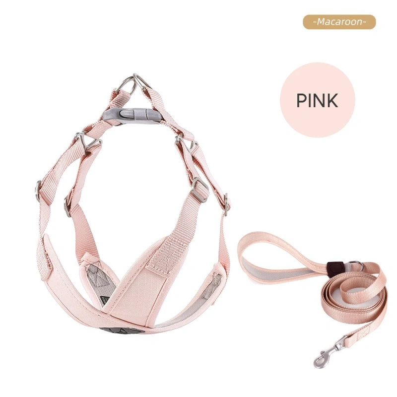 Small Dog Harness X-Shape Summer Macaron Dog Harness and Leash Set Breathable Choke Free No Pull Puppy Vest Harness for Yorkies