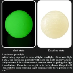 Glow-in-the-Dark Rubber Dog Ball - Durable, Bite-Resistant Chew Toy for All Breeds Interactive Play & Dental Health, Medium Size