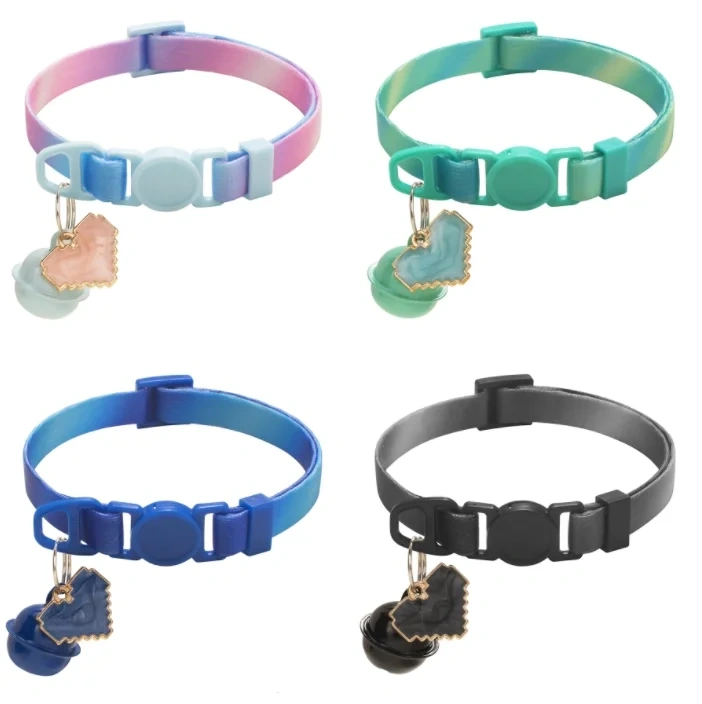 1.0cm Gradient Color Pet Collar Printed Cat Collar Adjustable Safety Buckle Cat Dog Collar