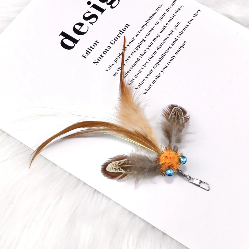 Cat Toy Wand Refill Heads 3PCS Goldfish Feather Teaser Stick Attachments Creative Interactive Replacement Parts for Kitten Play